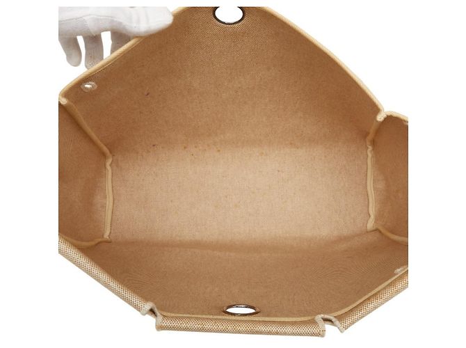 Hermès Borsa Tote Hermes Herbag MM Marrone Crudo - vista 17