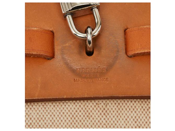 Hermès Borsa Tote Hermes Herbag MM Marrone Crudo - vista 19