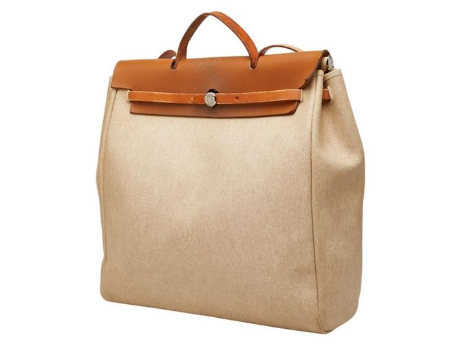 Hermès Borsa Tote Hermes Herbag MM Marrone Crudo - vista 2