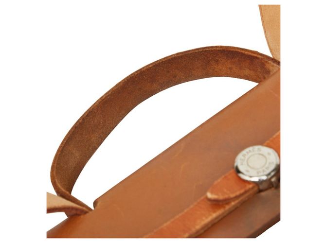 Hermès Borsa Tote Hermes Herbag MM Marrone Crudo - vista 9