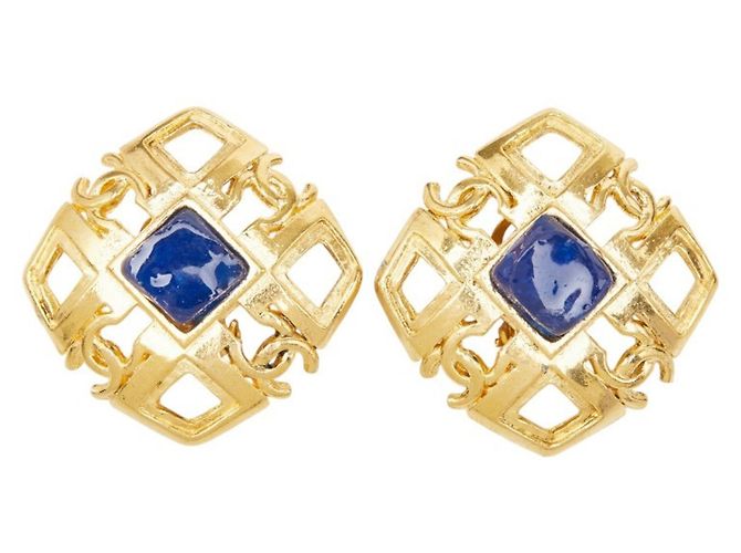 Orecchini a clip Chanel Vintage Coco Mark D'oro - vista 2