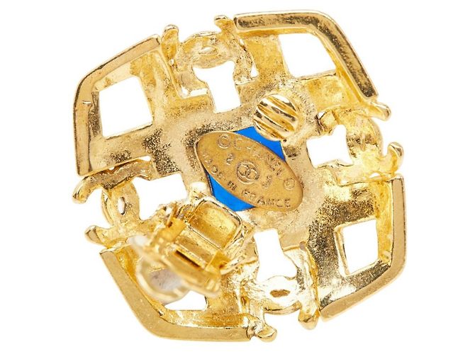 Orecchini a clip Chanel Vintage Coco Mark D'oro - vista 4