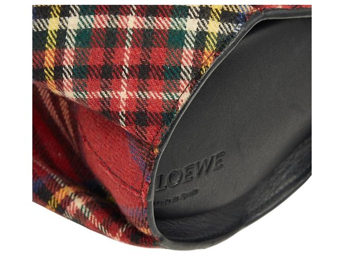 Borsa a tracolla Loewe Tartan Check Elephant Rosso Multicolore - vista 4