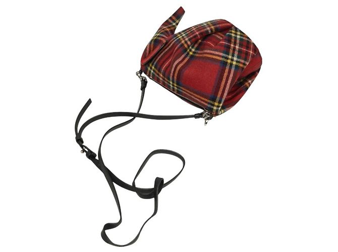 Borsa a tracolla Loewe Tartan Check Elephant Rosso Multicolore - vista 6