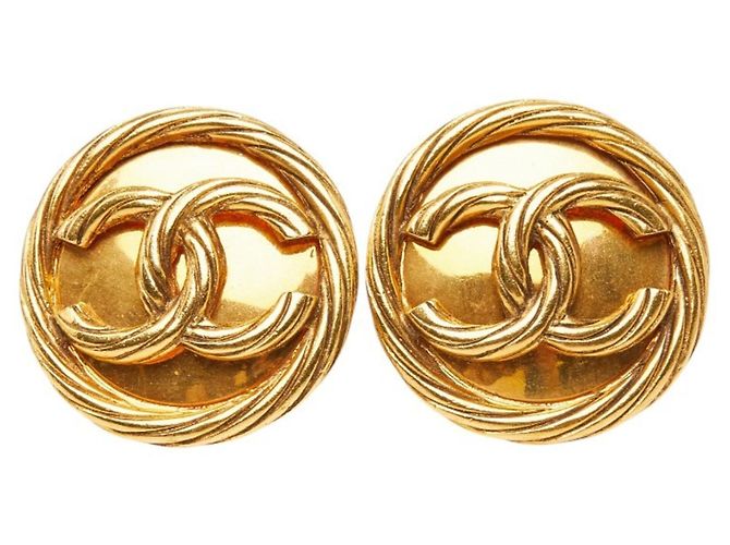 Orecchini a clip Chanel Coco Mark Vintage Gold D'oro - vista 2