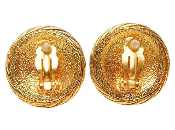 Orecchini a clip Chanel Coco Mark Vintage Gold D'oro - vista 3