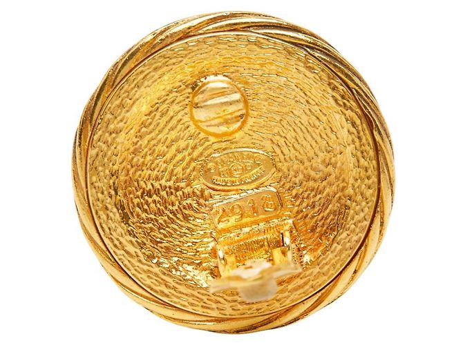 Orecchini a clip Chanel Coco Mark Vintage Gold D'oro - vista 4