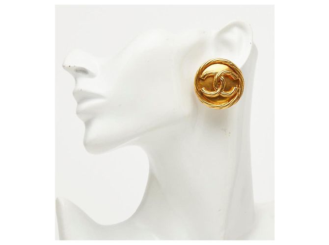 Orecchini a clip Chanel Coco Mark Vintage Gold D'oro - vista 5