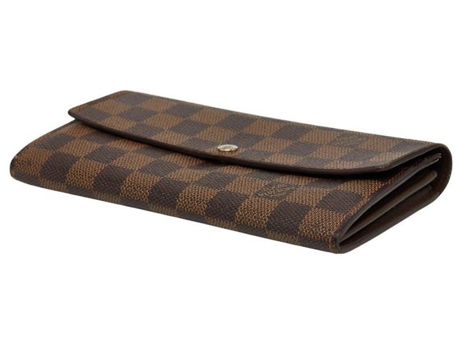 Louis Vuitton Damier Portefeuille Sarah Long Wallet Marrone - vista 4
