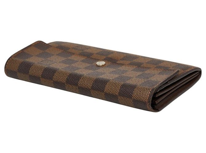 Louis Vuitton Damier Portefeuille Sarah Long Wallet Marrone - vista 5