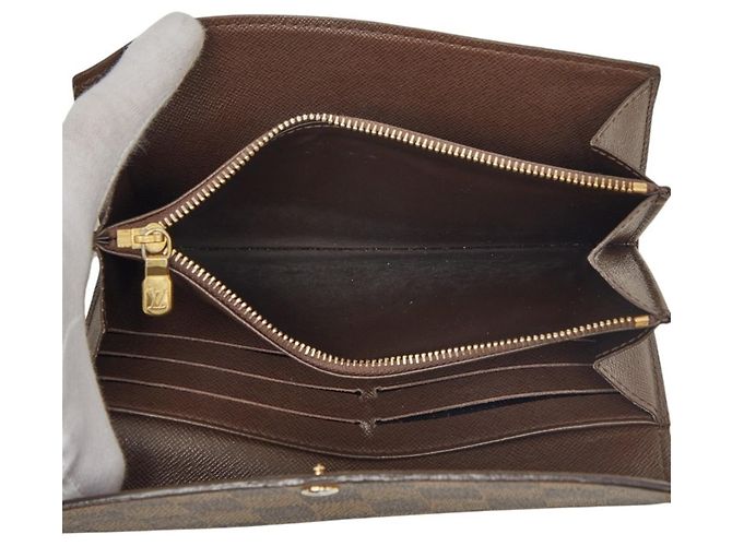 Louis Vuitton Damier Portefeuille Sarah Long Wallet Marrone - vista 6