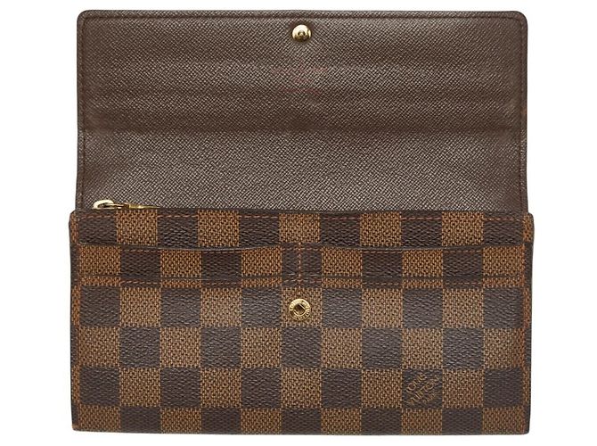 Louis Vuitton Damier Portefeuille Sarah Long Wallet Marrone - vista 7