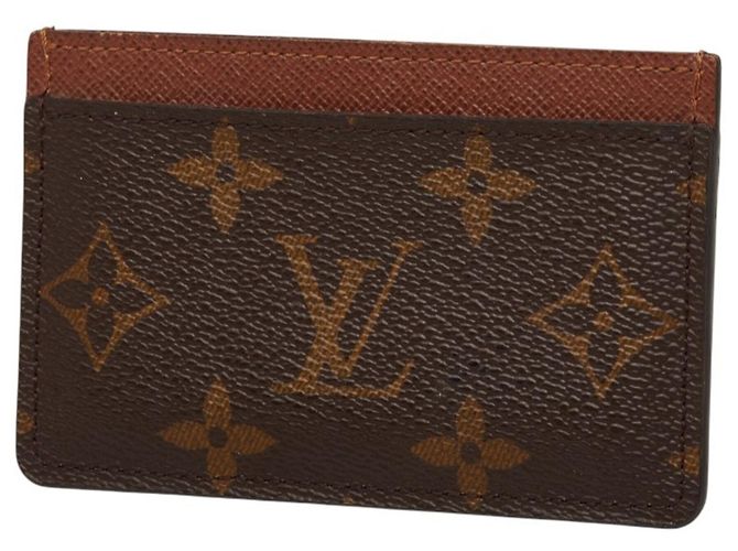 Louis Vuitton Monogram Porte Cartes Simple Tarjetero Castaño - vista 2