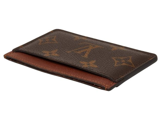 Louis Vuitton Monogram Porte Cartes Simple Tarjetero Castaño - vista 5