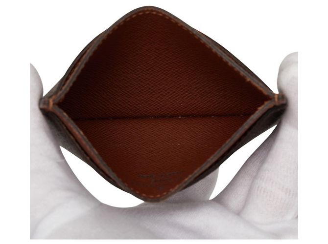 Louis Vuitton Monogram Porte Cartes Simple Tarjetero Castaño - vista 6