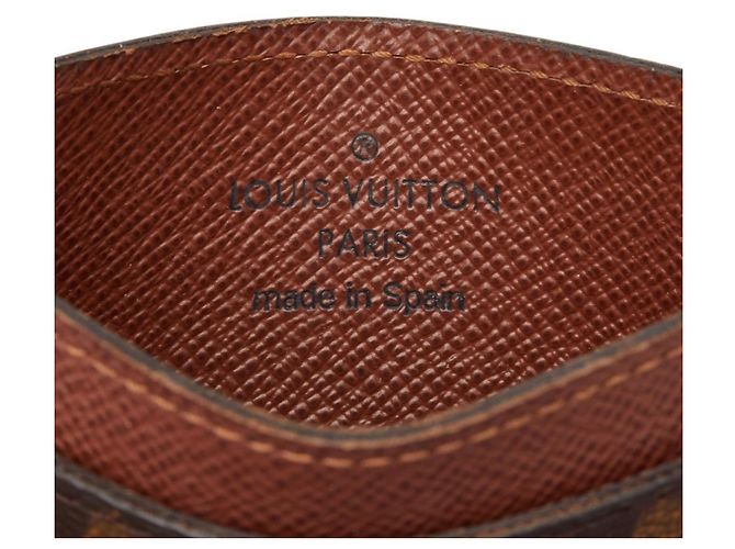 Louis Vuitton Monogram Porte Cartes Simple Tarjetero Castaño - vista 7