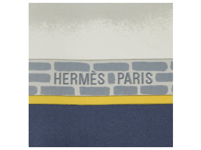 Foulard Carré 90 Les Haras Nationaux Hermès Multicolore Blu chiaro - vista 3