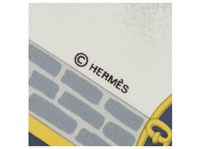 Foulard Carré 90 Les Haras Nationaux Hermès Multicolore Blu chiaro - vista 4