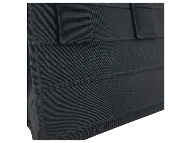 Salvatore Ferragamo Schwarze Canvas Handtasche/Tote Bag - Ansicht 11