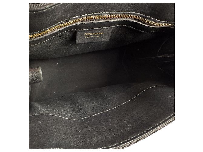 Salvatore Ferragamo Schwarze Canvas Handtasche/Tote Bag - Ansicht 5