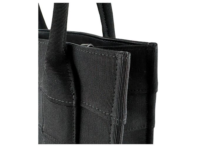 Salvatore Ferragamo Schwarze Canvas Handtasche/Tote Bag - Ansicht 7