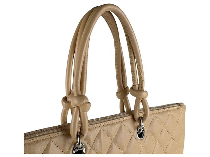 Borsa in pelle Chanel Cambon Line Beige - vista 10
