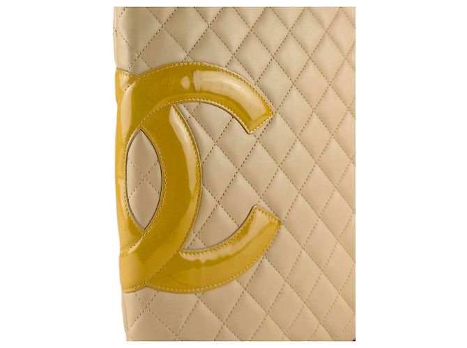 Borsa in pelle Chanel Cambon Line Beige - vista 11