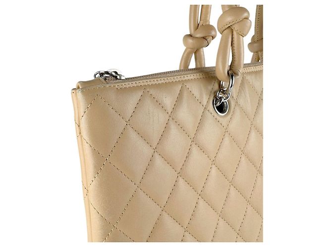 Borsa in pelle Chanel Cambon Line Beige - vista 6