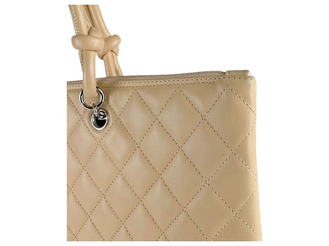Borsa in pelle Chanel Cambon Line Beige - vista 7