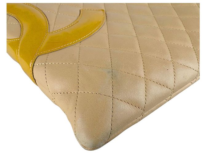 Borsa in pelle Chanel Cambon Line Beige - vista 8