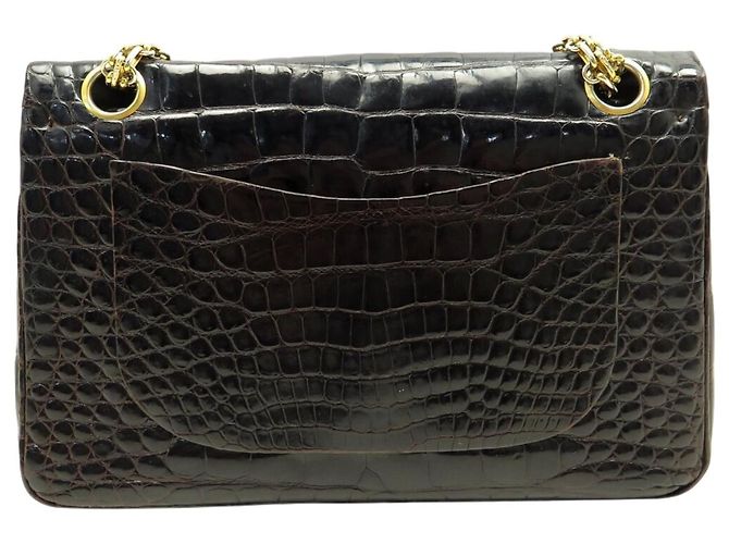 Timeless VINTAGE CHANEL CLASSIC TIMLESS MEDIUM KROKODILLEDER HANDTASCHE Braun - Ansicht 2