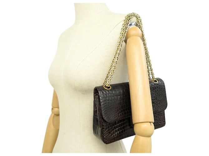 Timeless VINTAGE CHANEL CLASSIC TIMLESS MEDIUM KROKODILLEDER HANDTASCHE Braun - Ansicht 6