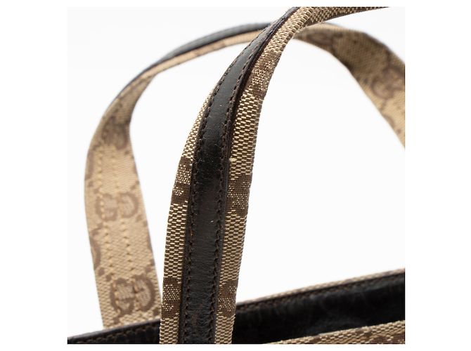 Tote Gucci Vintage GG Canvas Double Pocket Castaño Beige - vista 10