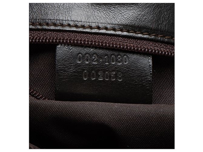 Tote Gucci Vintage GG Canvas Double Pocket Castaño Beige - vista 6