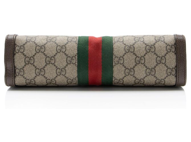 Borsa a Spalla Gucci GG Supreme Ophidia Medium Chain Marrone Beige - vista 4