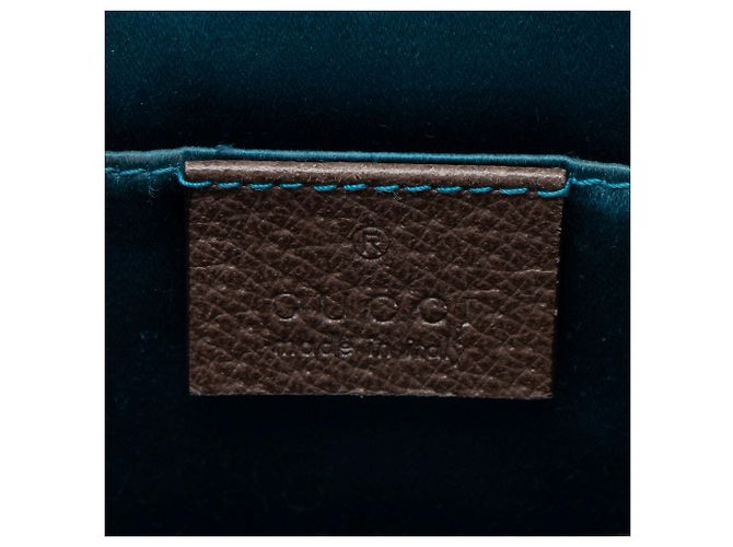 Borsa a Spalla Gucci GG Supreme Ophidia Medium Chain Marrone Beige - vista 8