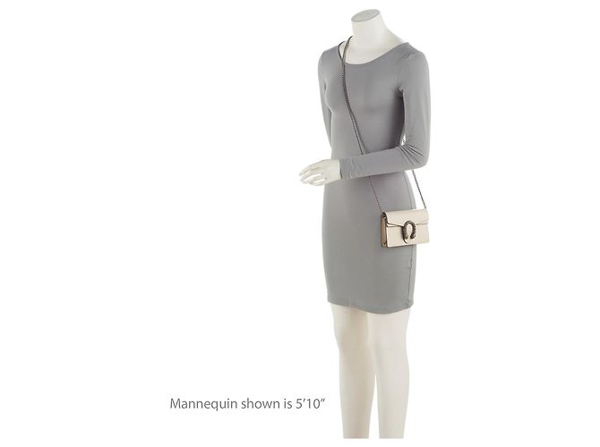Mini borsa a tracolla Dionysus in pelle e cristalli Gucci Bianco - vista 5