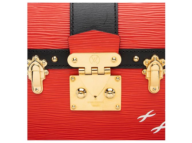 Clutch Trunk in pelle Epi Louis Vuitton Nero - vista 9