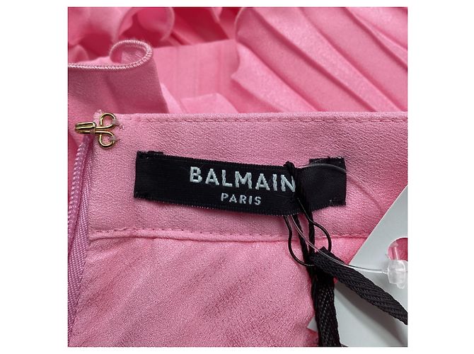 Balmain Minirock mit Plissee-Volants aus rosa Polyester Pink - Ansicht 4