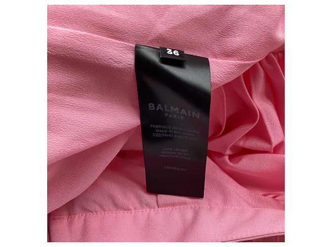 Balmain Minirock mit Plissee-Volants aus rosa Polyester Pink - Ansicht 5