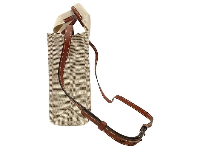 Sacola Tote Small Woody Chloé em lona de algodão bege - vista 2