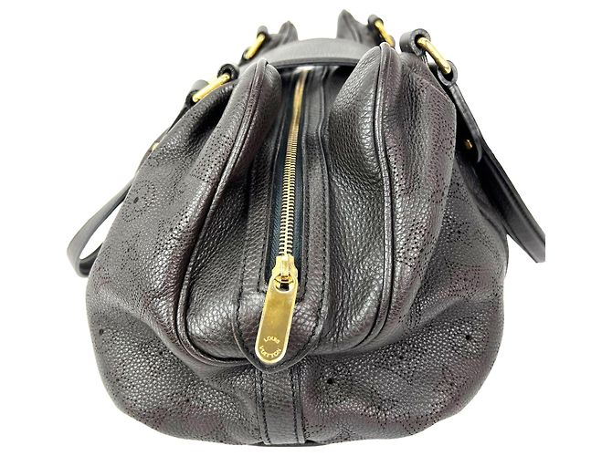 Borsa a tracolla Louis Vuitton Lunar GM Mahina in pelle marrone scuro - vista 9