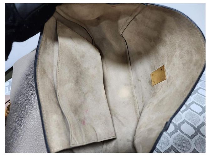 Chloé Borsa Small Drew Pelle Martellata Grigia Grigio - vista 11