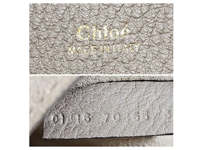 Chloé Borsa Small Drew Pelle Martellata Grigia Grigio - vista 2