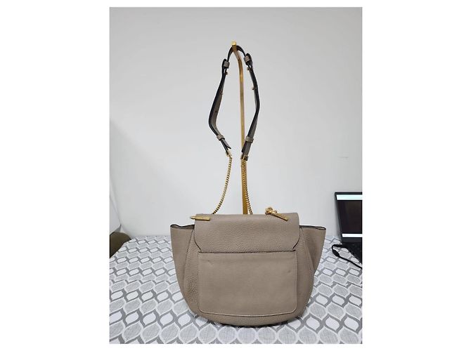 Chloé Borsa Small Drew Pelle Martellata Grigia Grigio - vista 3
