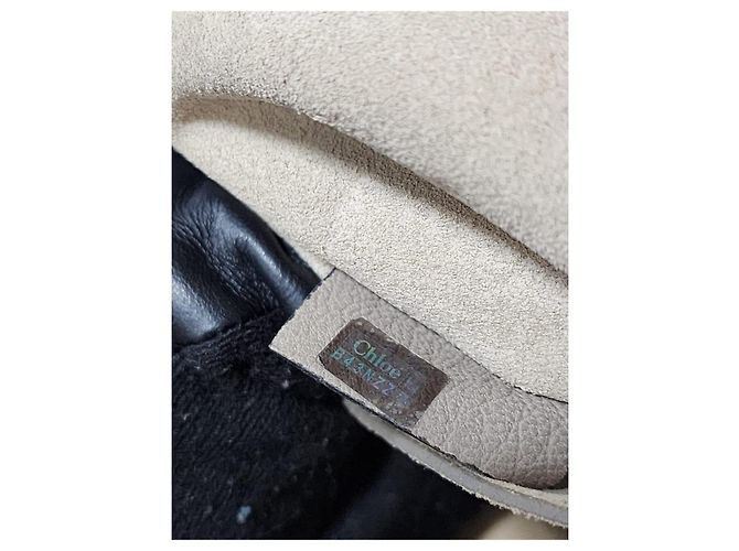 Chloé Borsa Small Drew Pelle Martellata Grigia Grigio - vista 4