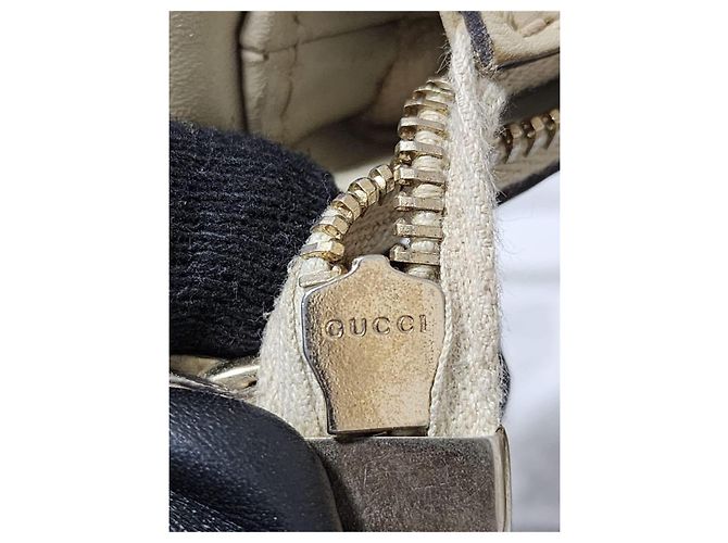 Borsa Hobo Gucci Lovely Heart Monogram Media - Off White/Marrone Crudo - vista 6