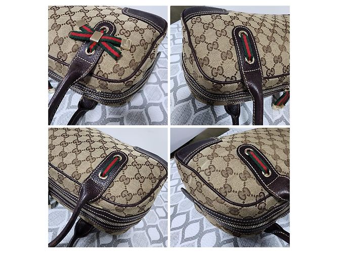 Gucci Princy Monogram Piccola Borsa Spalla Marrone Beige - vista 10