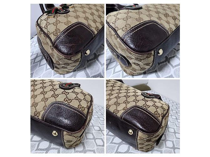Gucci Princy Monogram Piccola Borsa Spalla Marrone Beige - vista 11