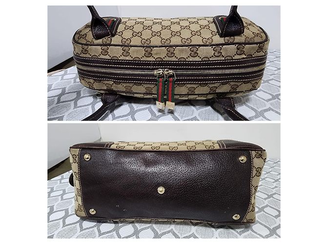 Gucci Princy Monogram Piccola Borsa Spalla Marrone Beige - vista 7